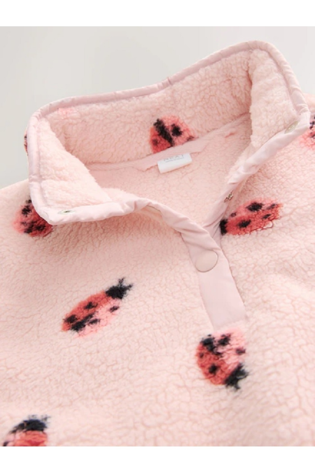 Next Baby Pembe Uğur Böceği Yarım Çıtçıtlı Polar fotoğrafı 3 (önizleme)