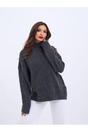 yor garment Kadın Balıkçı Yaka Uzun Kollu Triko Kazak