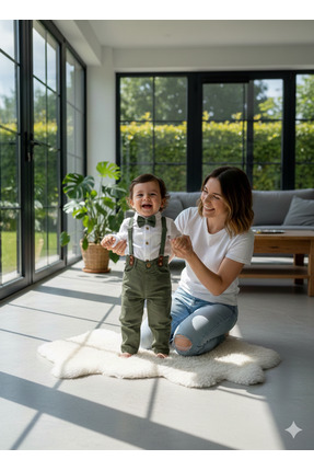 Momivi Kids Erkek Bebek&Çocuk Papyonlu Klasik Bebek Takımı