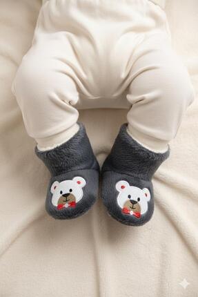 Numix Baby Kids Çocuk Panduf, Bebek Ev Botu, Ayı Desenli, Kaymaz Taban, Sıcac...