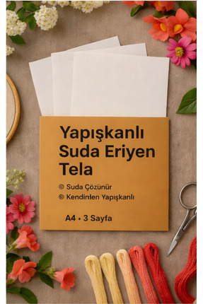 Liva Craft Yapışkanlı Suda Eriyen Tela - A4 x 3 Sayfa