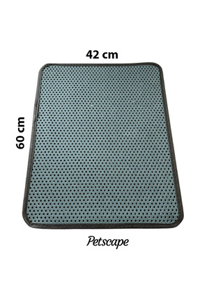 Petscape Ucuz Elekli Kedi Tuvalet Önü Paspası Kedi Kumu Paspası - 60x42cm Kır...
