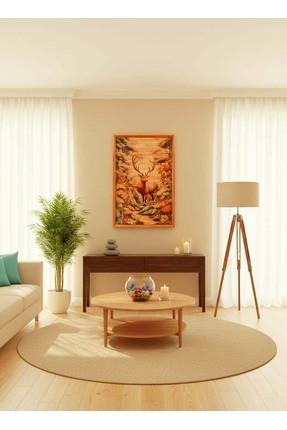 Humekan Geyik Feng Shui Hediyelik Bambu Tablo