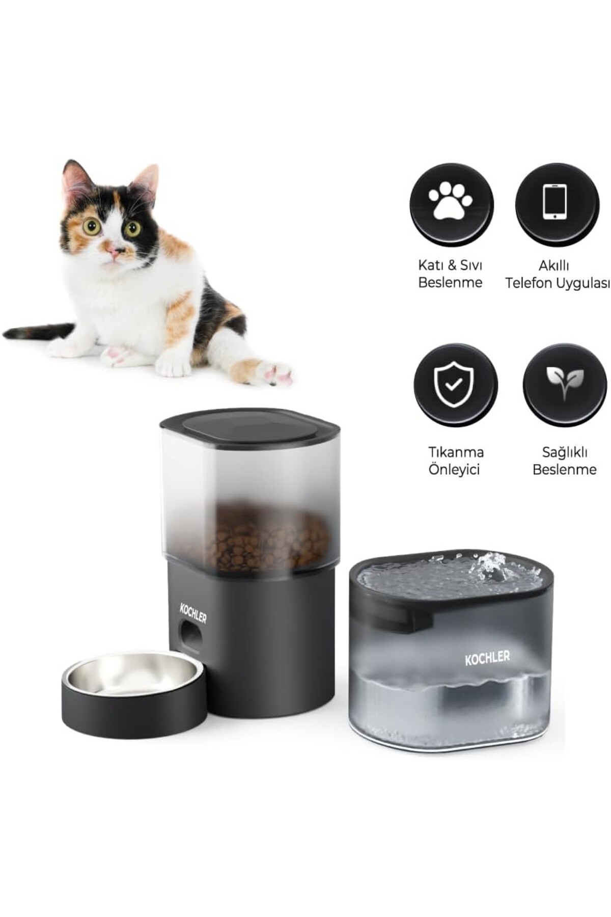 AyrStore Evcil Hayvan Kedi Mama ve Su Otomatı Akıllı Besleme Ünitesi fotoğrafı 7 (önizleme)