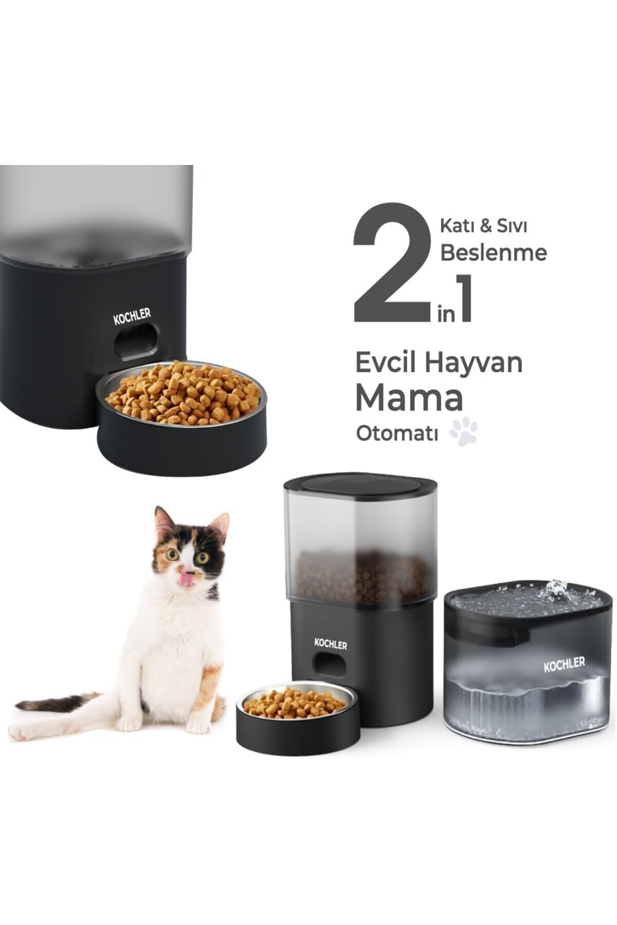 AyrStore Evcil Hayvan Kedi Mama ve Su Otomatı Akıllı Besleme Ünitesi fotoğrafı 2 (önizleme)