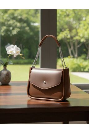 NUBI Kahverengi Deri Kadın El ve Omuz Çantası