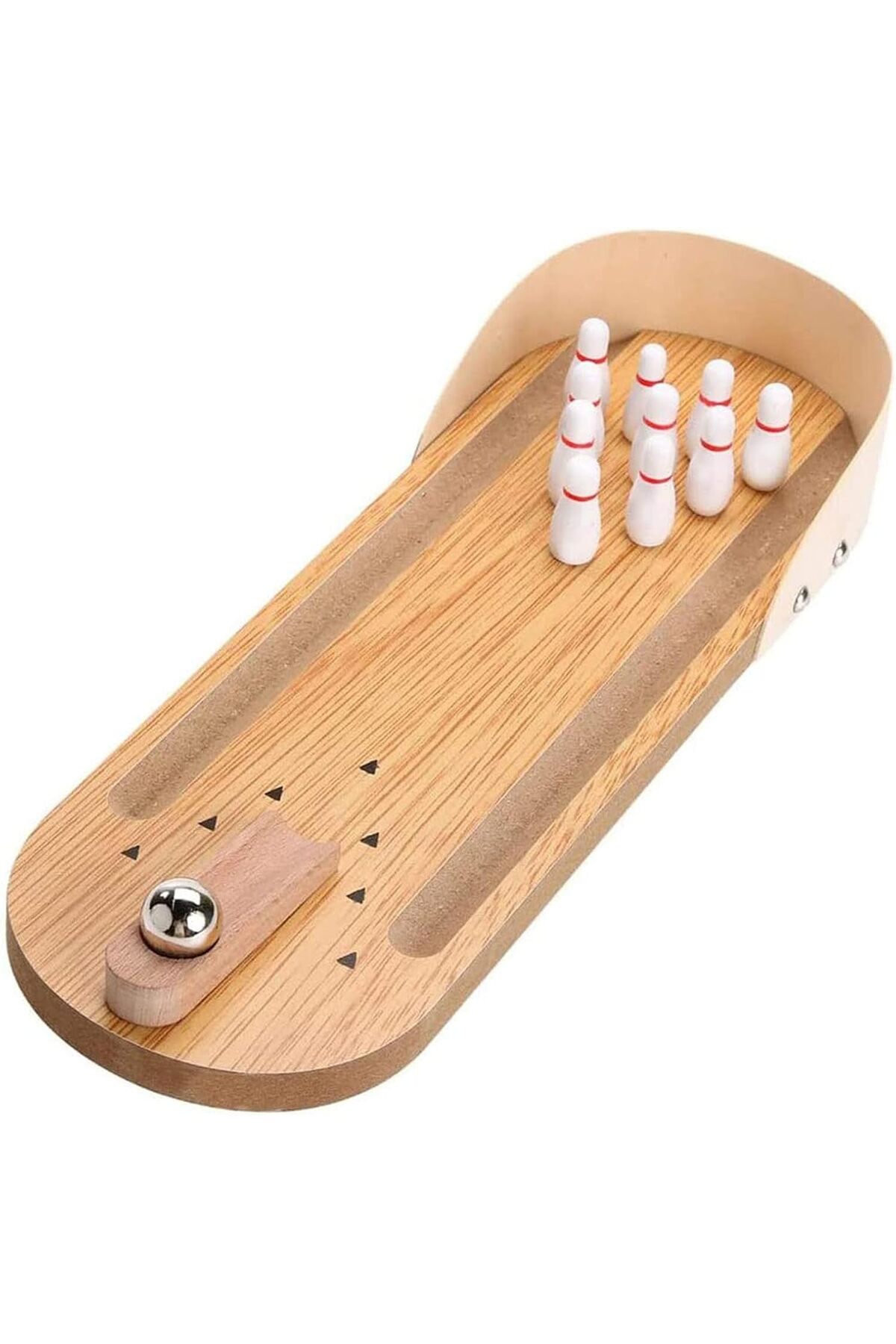 Office bowling game, wooden bowling game with 10 b...