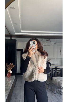 Nurgül Dilemen Premium Cepli Kürk Yelek