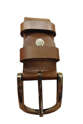 HELİSA ACCESSORİES Hakiki Deri Kahverengi Klasik Erkek Kemer - Gümüş Tokalı,K...