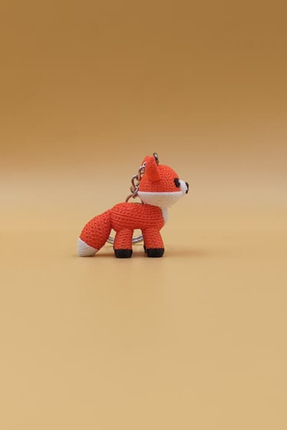 Rodopiva Örgü Desenli Tilki Anahtarlık (Plastik)