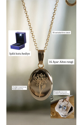 ZAFERİNAN 925 Ayar Gümüş Fotoğraflı Kapaklı Kolye