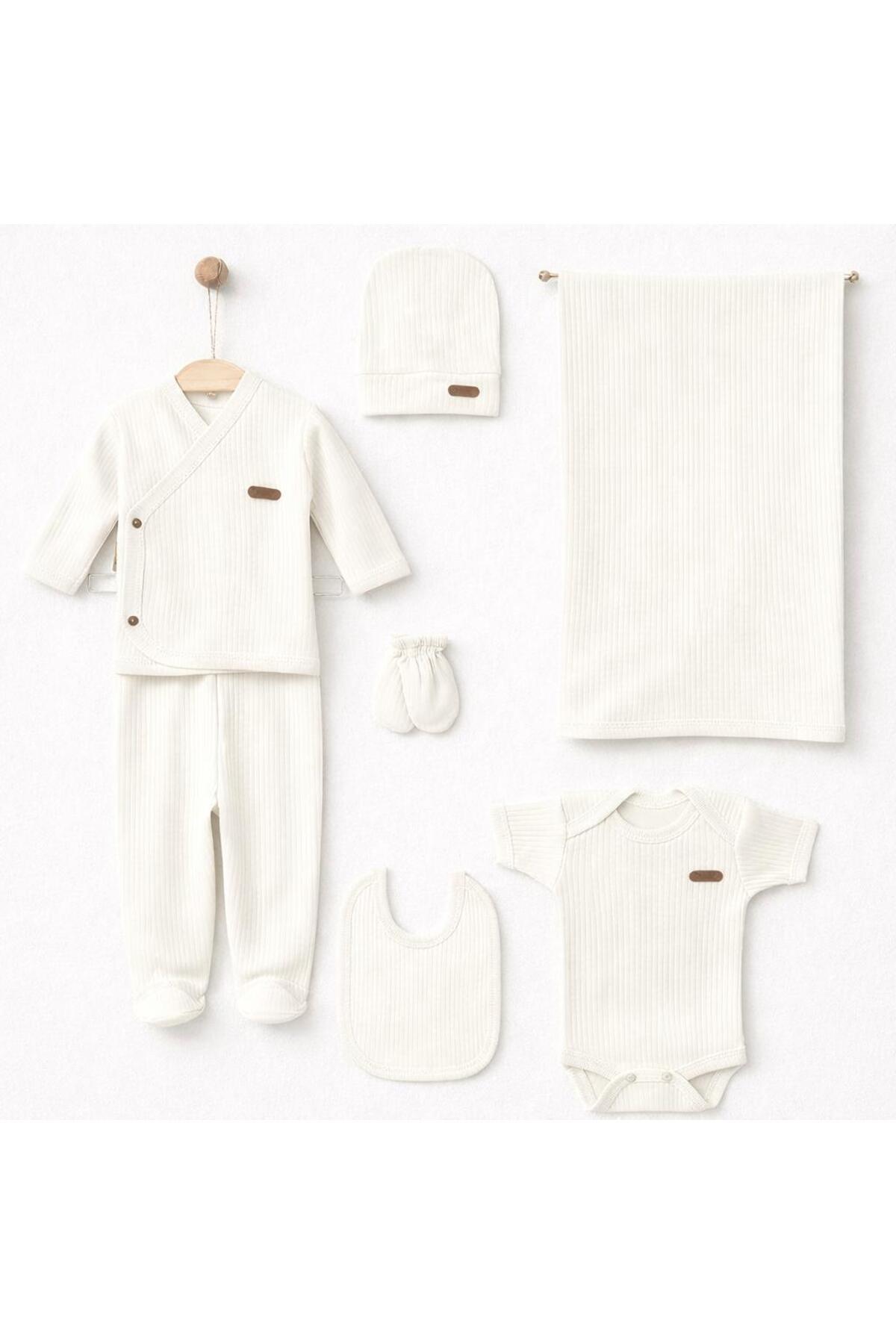 BYS BABY FASHION Mevsimlik 7'Li Pamuklu Yenidoğan Kız Erkek Bebek Hastane Çıkış Seti ( Battaniyeli) fotoğrafı 2 (önizleme)