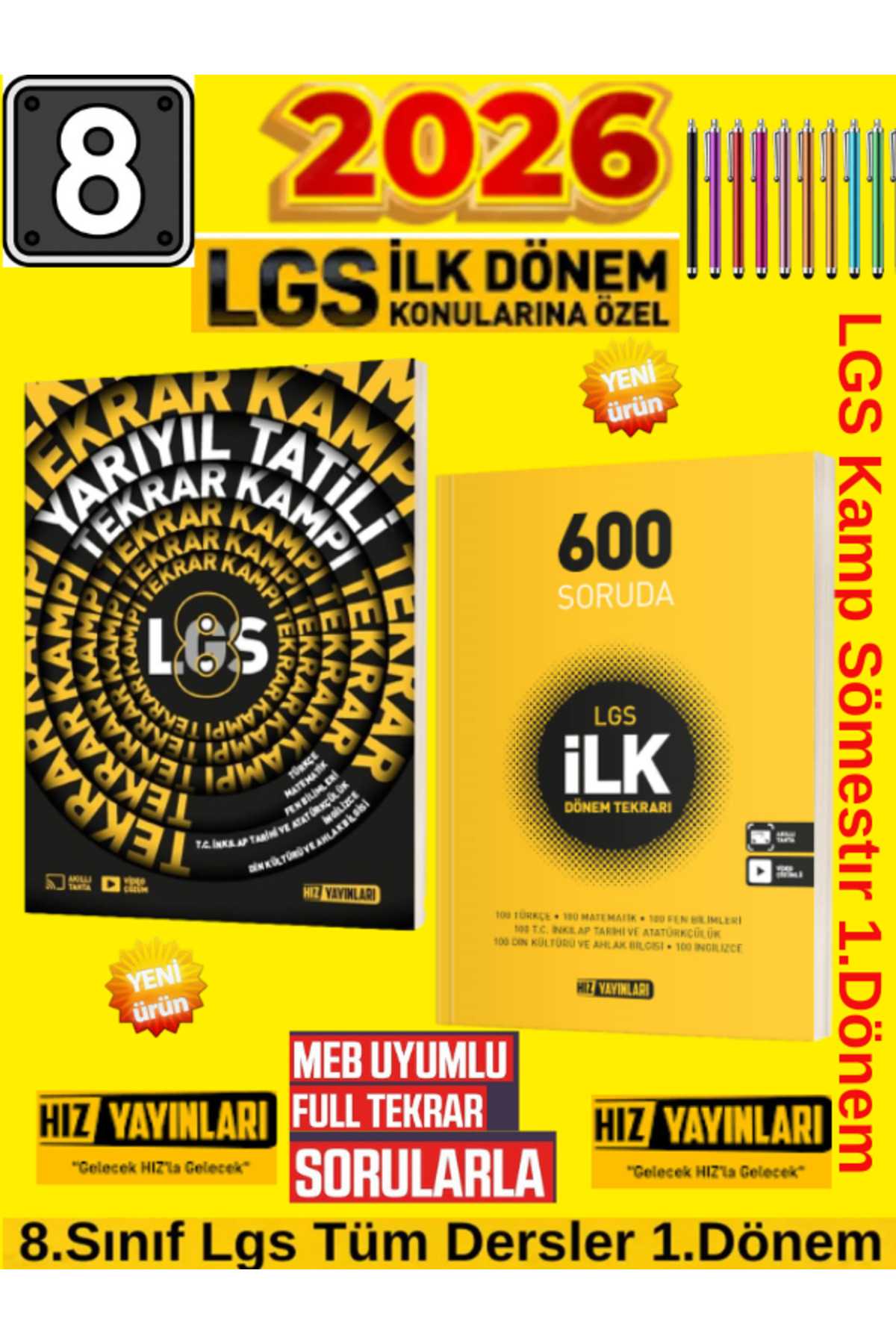 Hız ve Renk Yayınları Hız Yayınları 2026 8.Sınıf Yarıyıl 1.Dönem