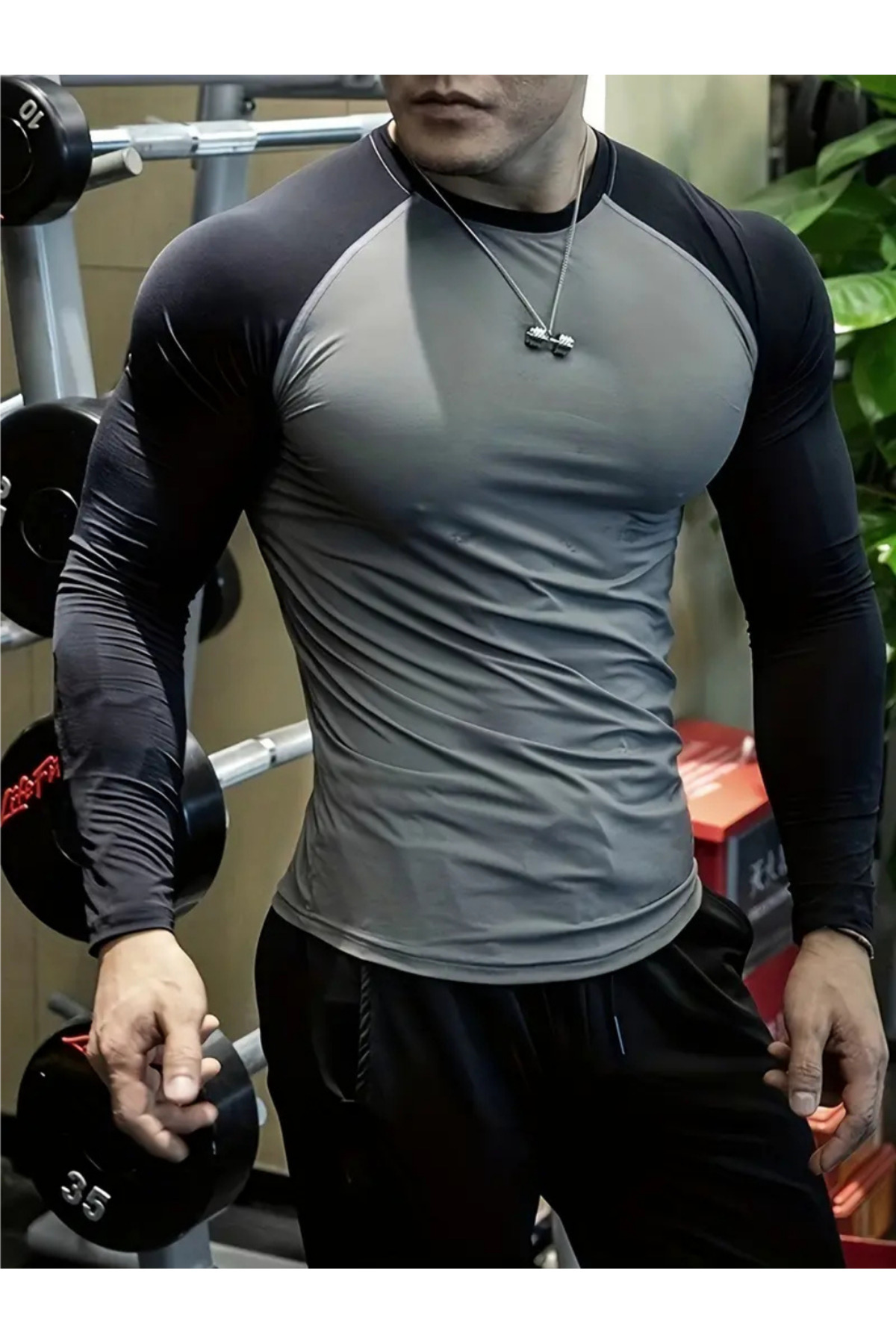RUTBİL SPORTS Uzun Kol Renkli Body Uzun Kol Fitness Body Gym Body Sporcu Uzun Kol Fitness Body İKİ RENKLİ MODEL görsel 3