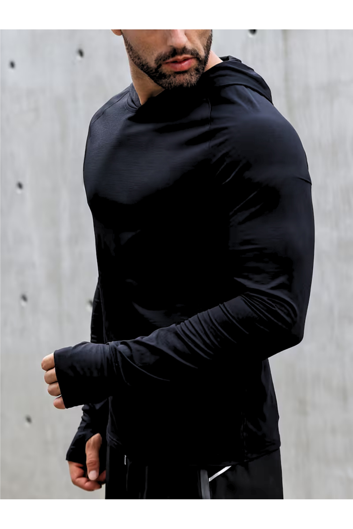 RUTBİL SPORTS Kapşonlu Fitness BODY -GYM Fitness Tank Top -Boks Antrenman BODY -Koşu Egzersiz BODY COMPRESSİON görsel 3