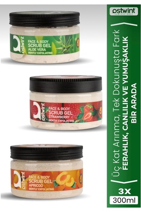 Ostwint Yüz ve Vücut Scrub Jel Peeling 3'lü Set
