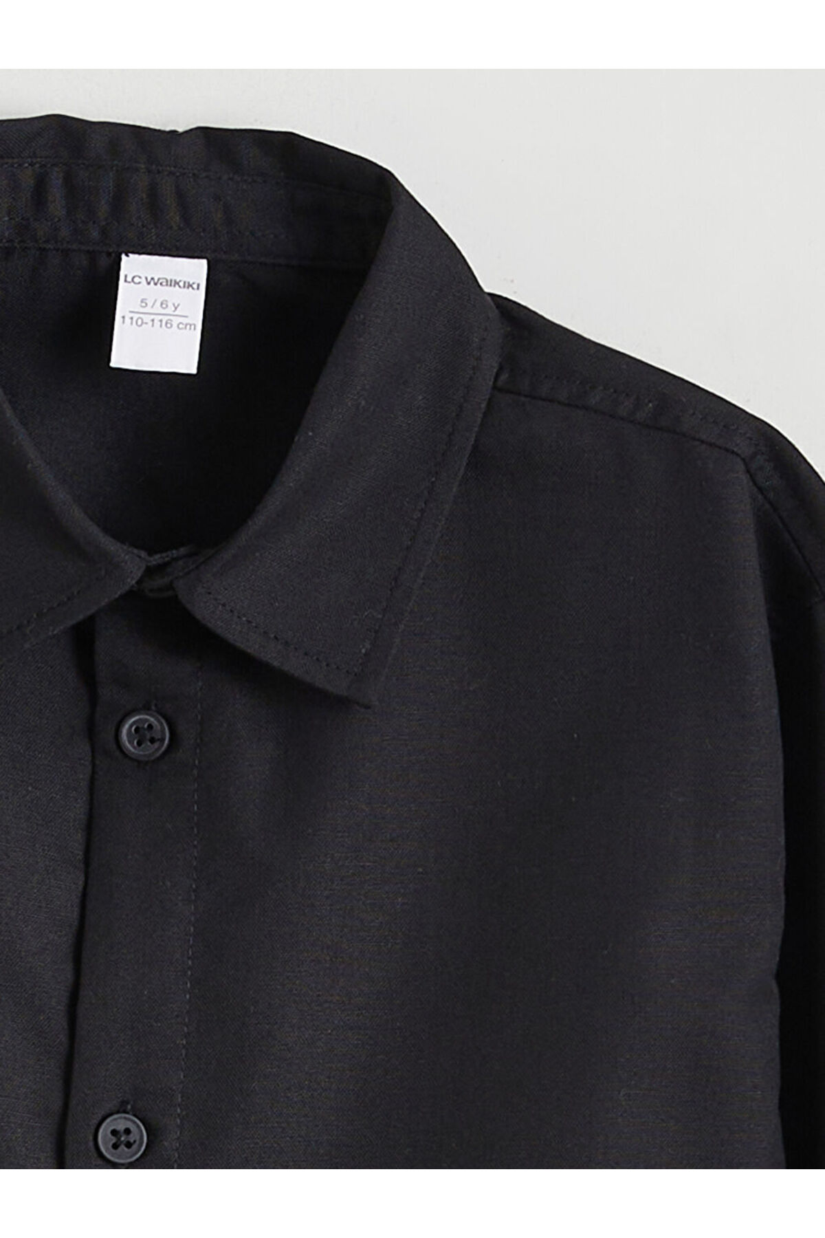 LC Waikiki Siyah Basic Erkek Çocuk Gömlek fotoğrafı 3 (önizleme)