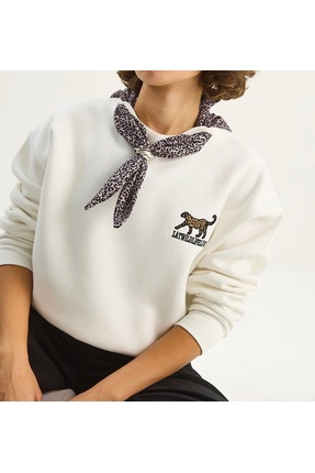 MİRZATEX tekstil Fular detaylı sweatshirt