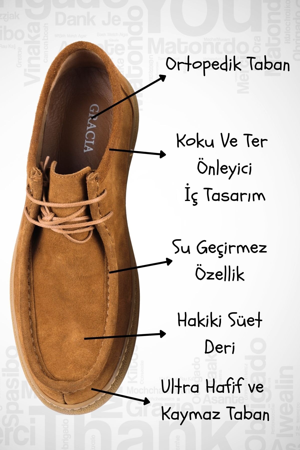 ALTA GRACIA GRACIA Hakiki Süet & Nubuk Deri Erkek Günlük Ayakkabı görsel 3