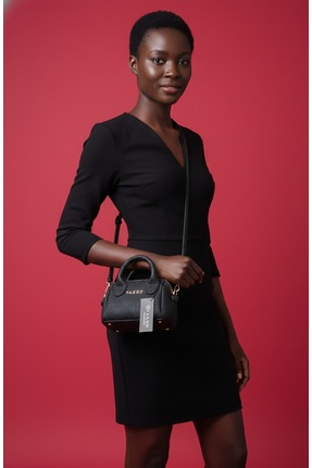 ELKA BLACK GLİTTER BAG MİNİ EL&OMUZ ÇANTASI