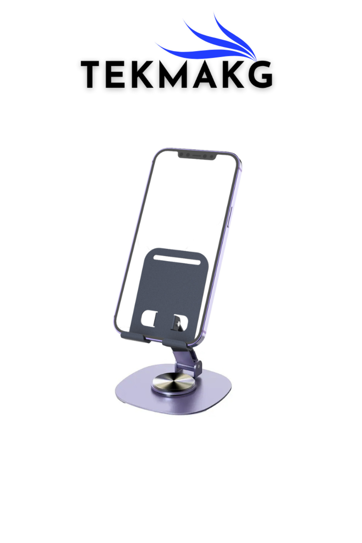 360° Dönen Metal Masaüstü Telefon ve Tablet Standı Katlanabilir Ayarlanabilir Kaymaz Tutucu
