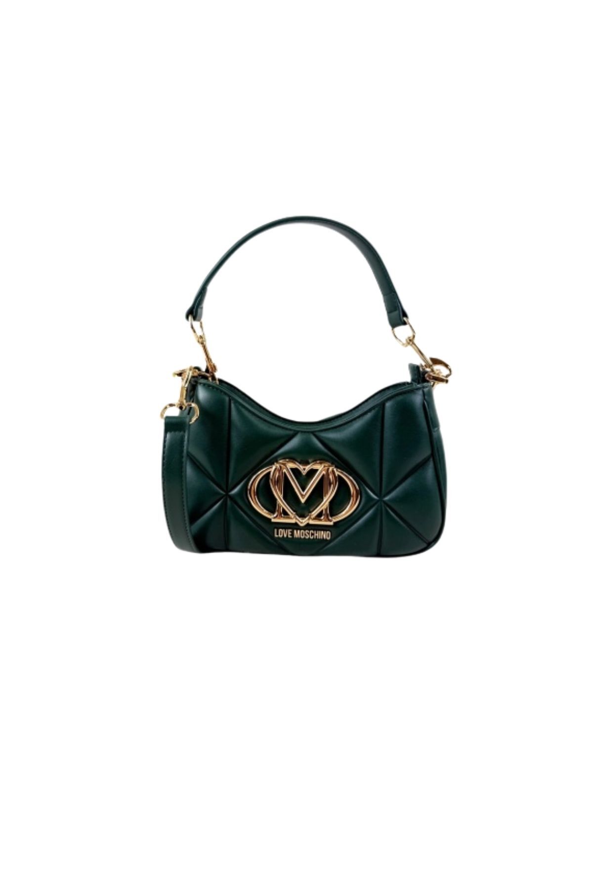 Love Moschino Kadın Kapitoneli Deri Metal Logo Desenli Fermuar Love Moschino Kadın Kapitoneli Deri Metal Logo Desenli Fermuar