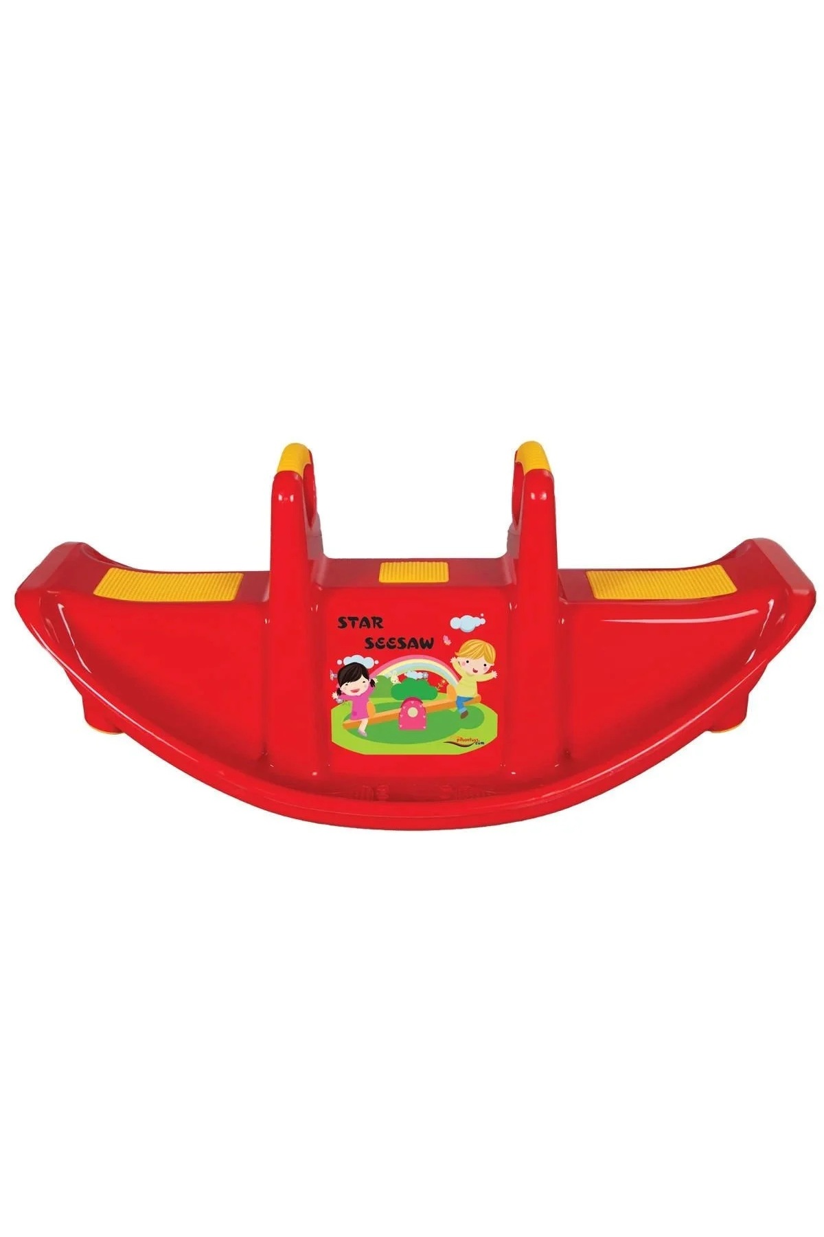 تخت‌اسب تاب‌دار سرگرم‌کننده دو نفره کودکان، قرمز