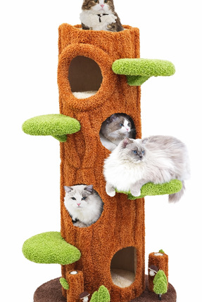 MERİPERA AĞAÇ TEMALI KEDİ EVİ 160 cm 4 YUVALI