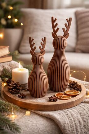 ESBODESİGN 🦌 Dekoratif Geyik Biblo Seti – Doğal & Şık Tasarım