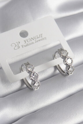 blackpure Pirinç Gold Renk Zirkon Taşlı Kalp Detay Kadın Küpe