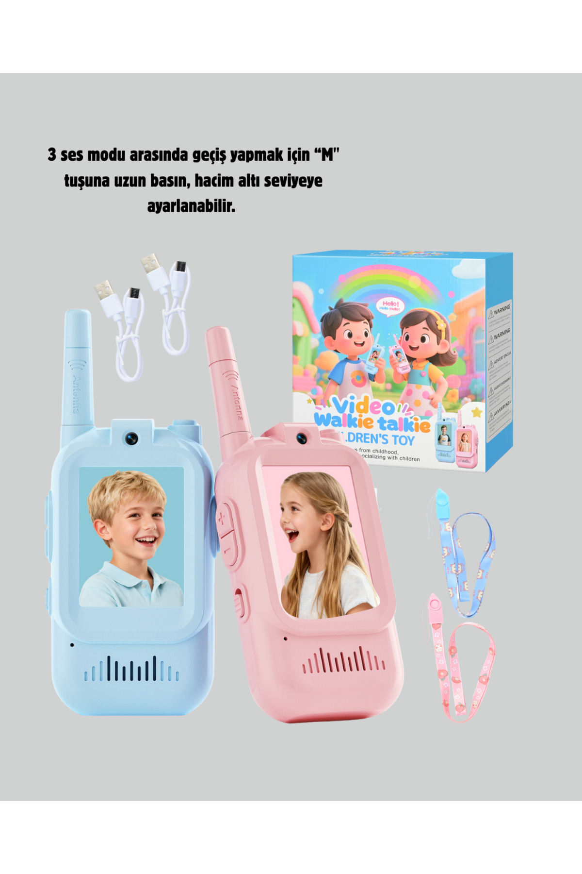 buyx Görüntülü Walkie Talkie Çocuklar İçin Video İnterkomlu Oyuncak - BUYX1633-8681 fotoğrafı 4 (önizleme)