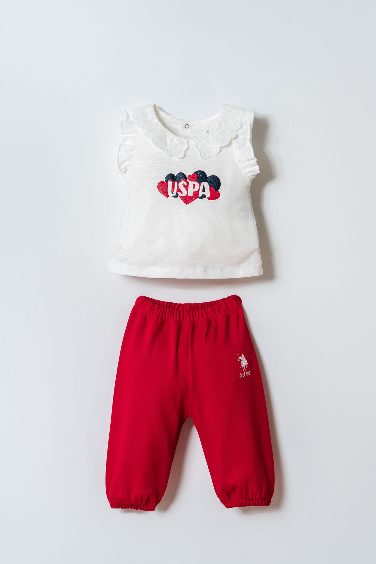 U.S. Polo Assn. Baby Girl White Suit