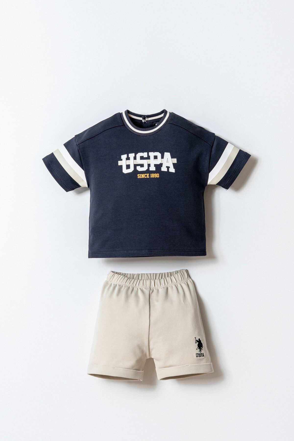 U.S. Polo Assn. Baby Boy Anthracite Shorts Set