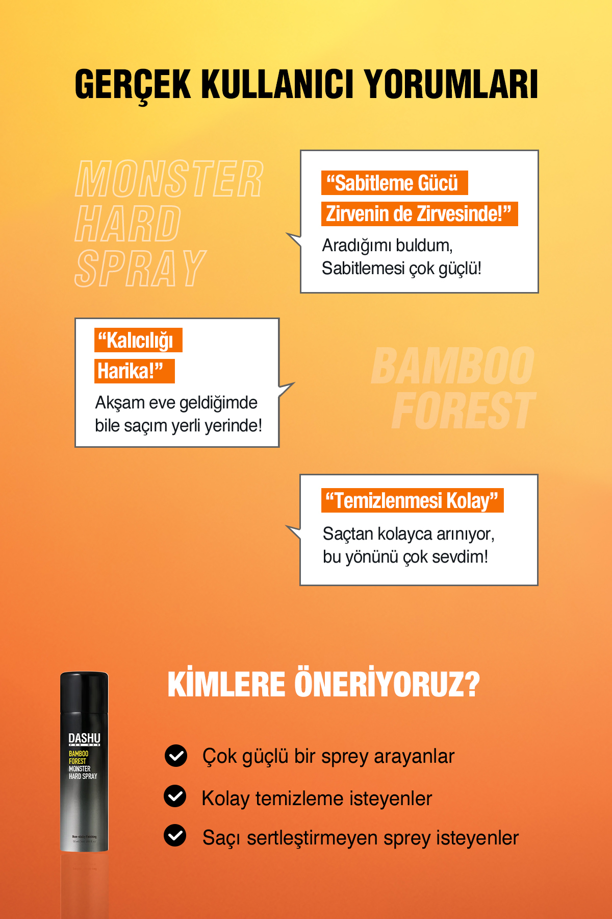 Anında Etkili Ultra Güçlü Saç Sabitleyici Sprey For Men Bamboo Forest Monster Hard Spray — 8761 — تصویر 3 از 9