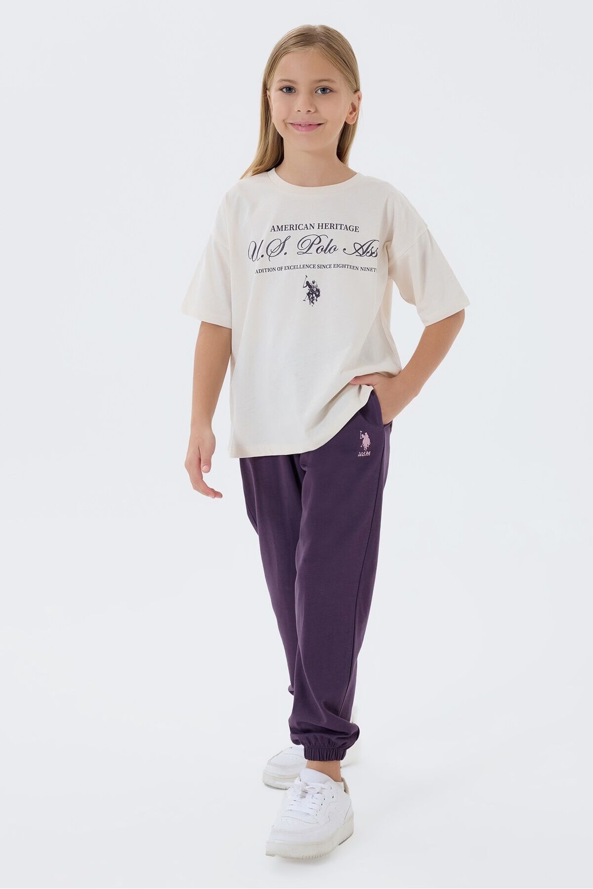 U.S. Polo Assn. Girls' White Pajama Set