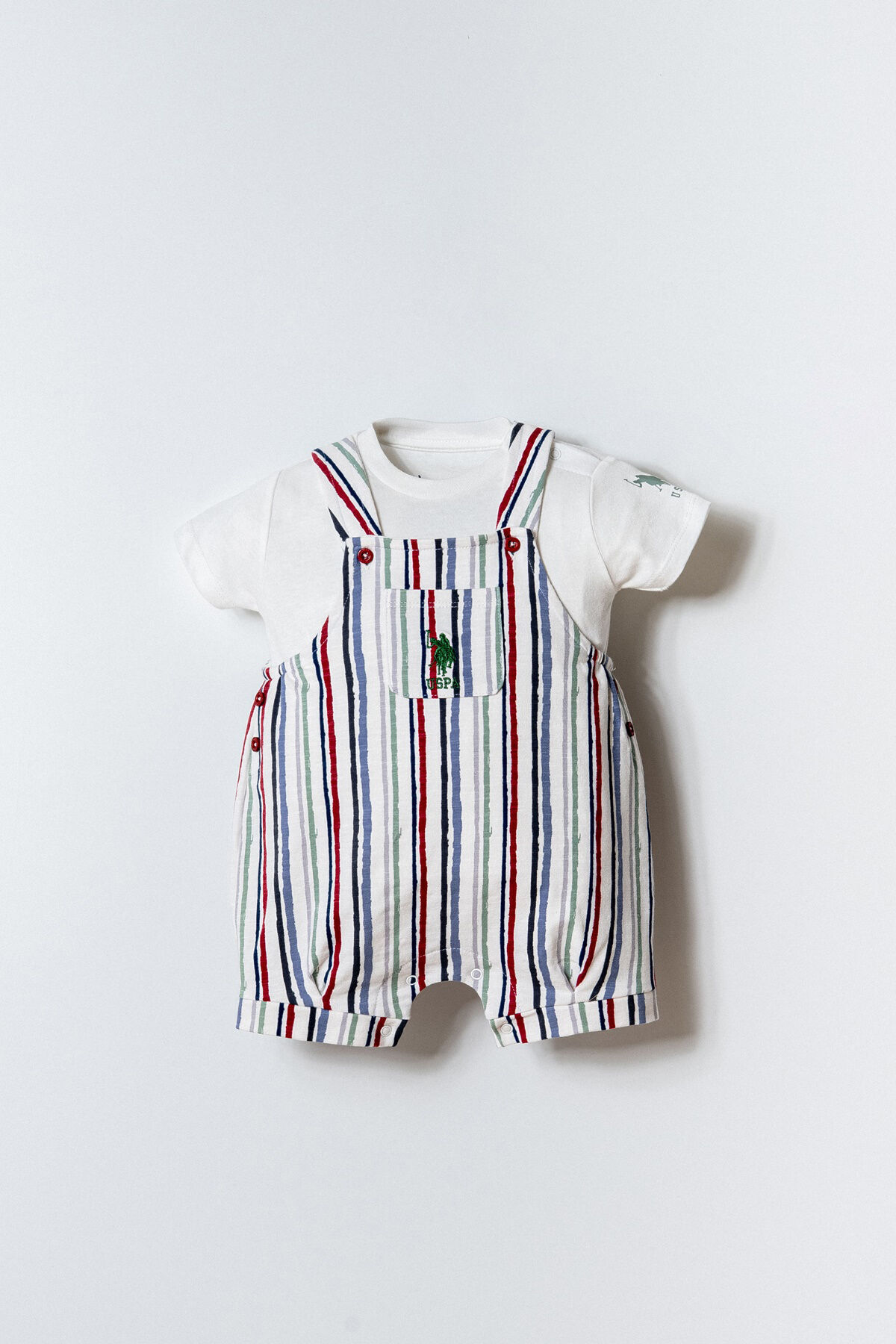 U.S. Polo Assn. Baby Boy White Shorts Set