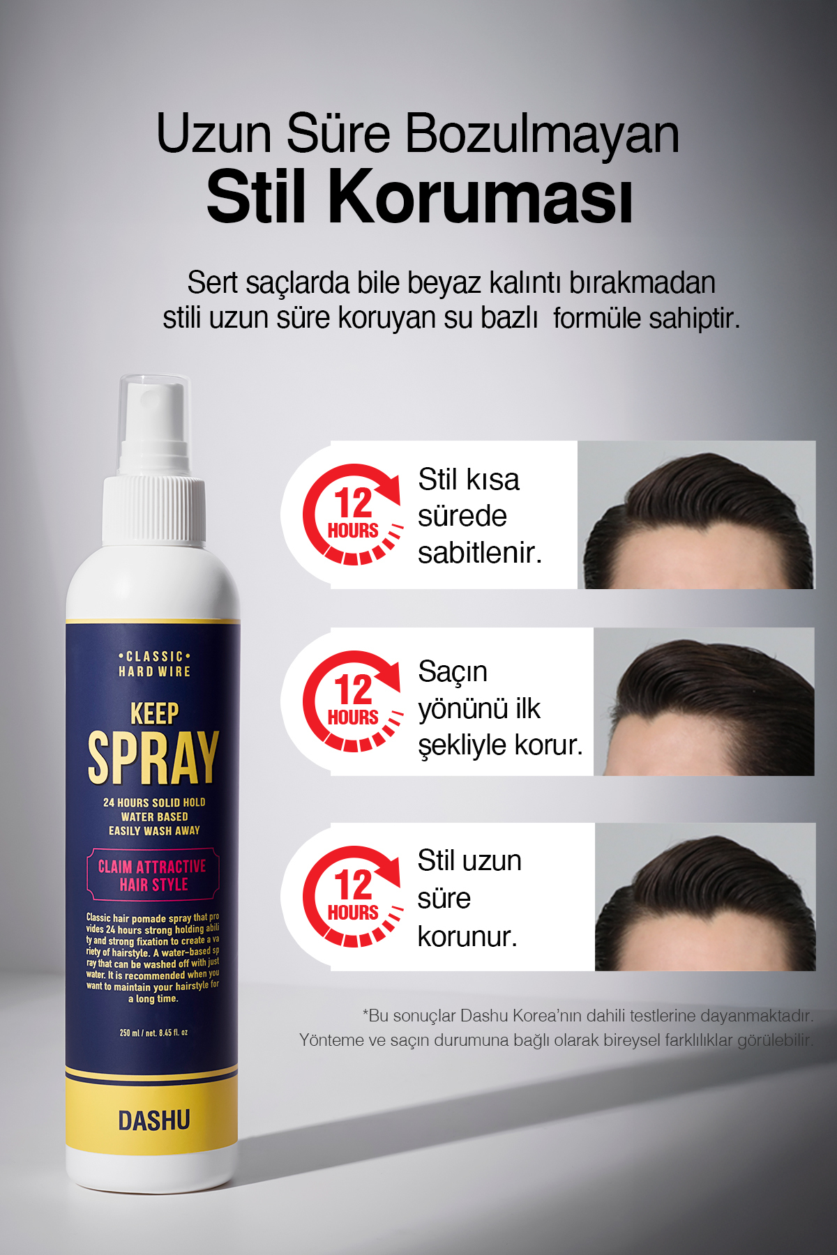 Pomad Etkisini Artıran Uzun Süre Etkili Saç Sabitleyici Sprey Classic Hard Wire Keep Spray — 8724 — تصویر 4 از 8