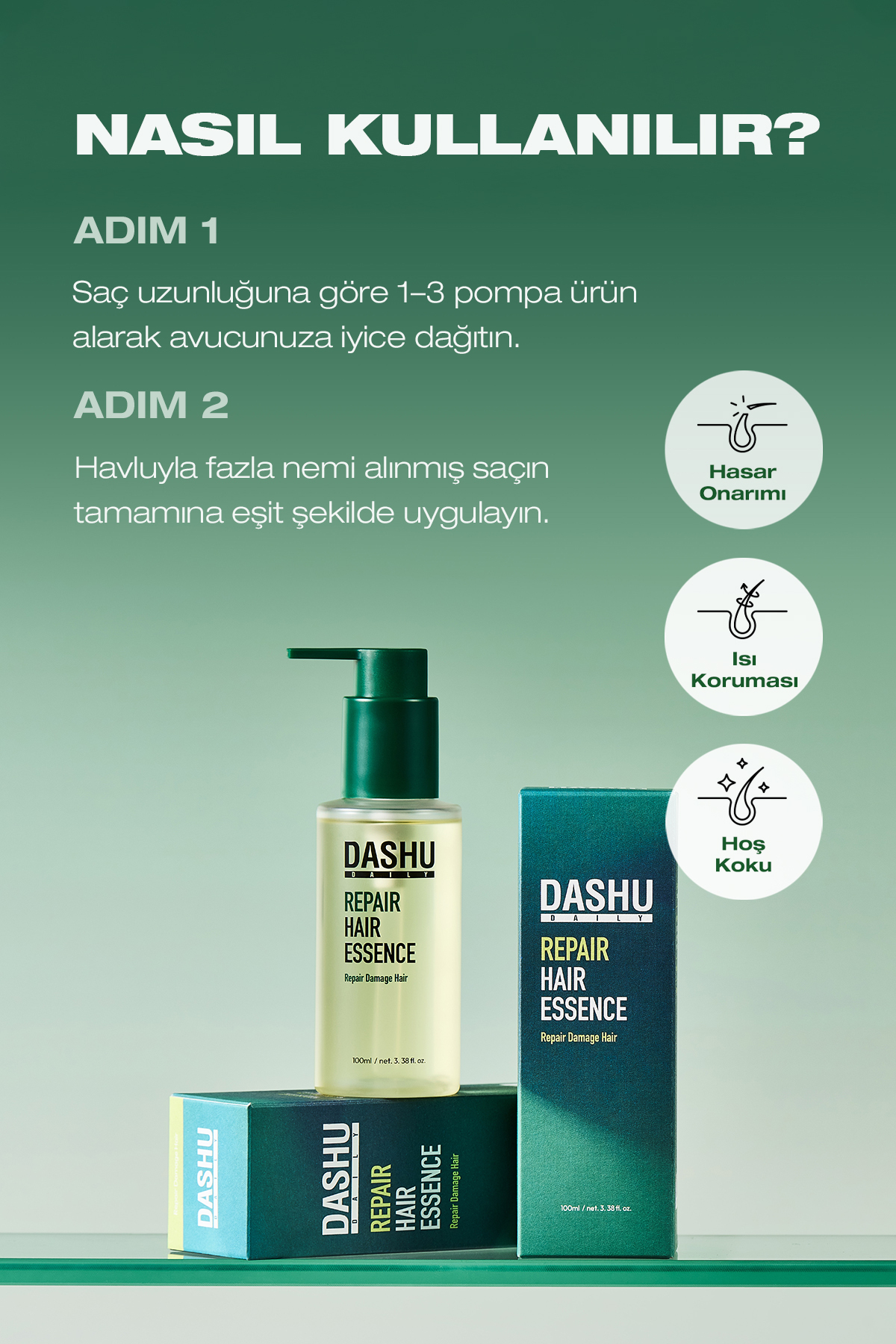Argan Yağı İçeren Onarıcı ve Isı Koruyucu Saç Bakım Esansı Daily Repair Hair Essence — 8756 — تصویر 8 از 9