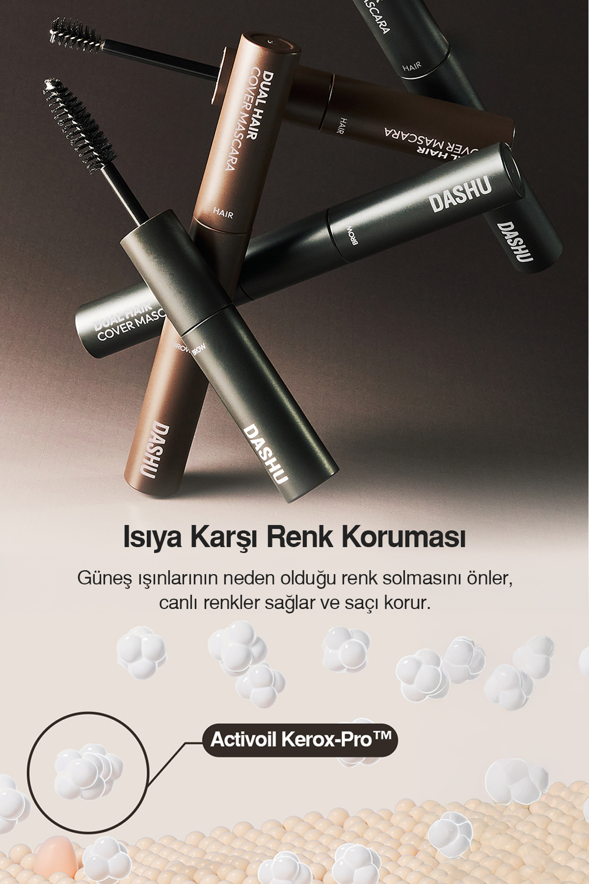 Suya ve Tere Dayanıklı, Kapatıcı Siyah Saç-Kaş Maskarası Daily Dual Hair Cover Mascara [Black] — مشکی 111667 — تصویر 6 از 9