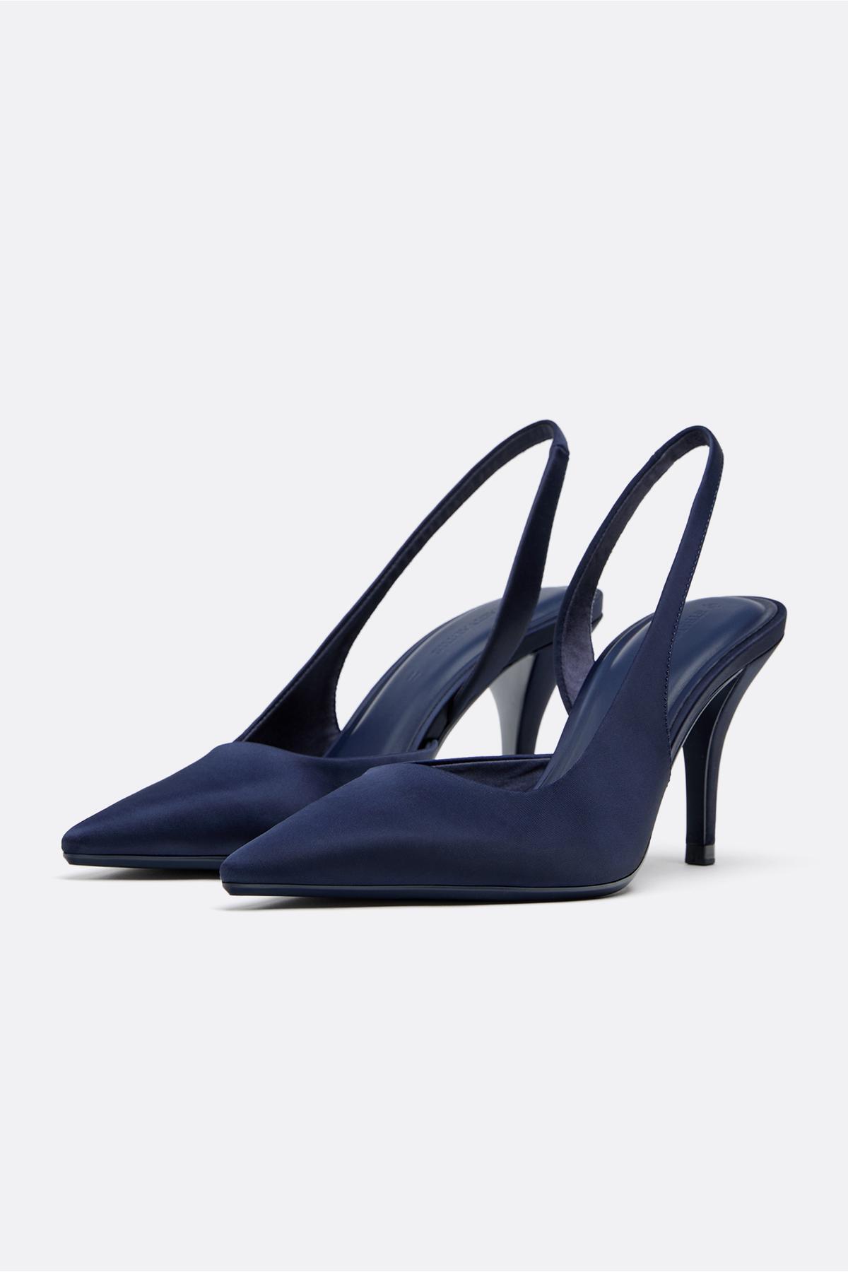 Stradivarius  Saten yüzeyli topuklu ayakkabılar - Görsel 3
