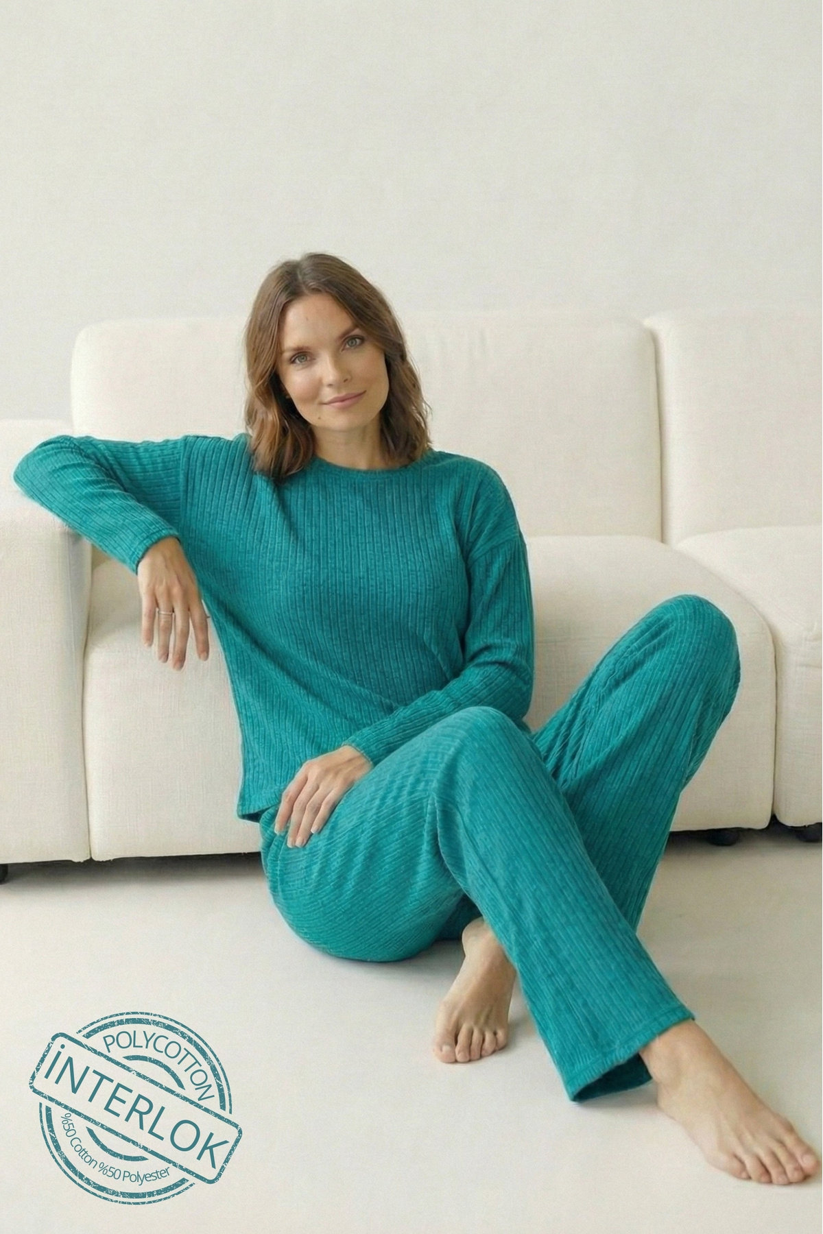 Farya Home Товстий зимовий інтерлок з довгими рукавами, трикотажний піжамний ...