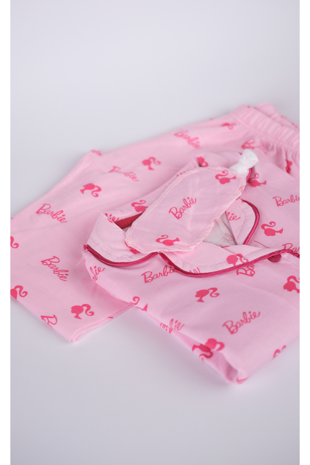 Dimoi Kids Baskılı Önden Düğmeli Uzun Kol Uyku Bantlı Kız Çocuk Pijama Takımı fotoğrafı 3 (önizleme)