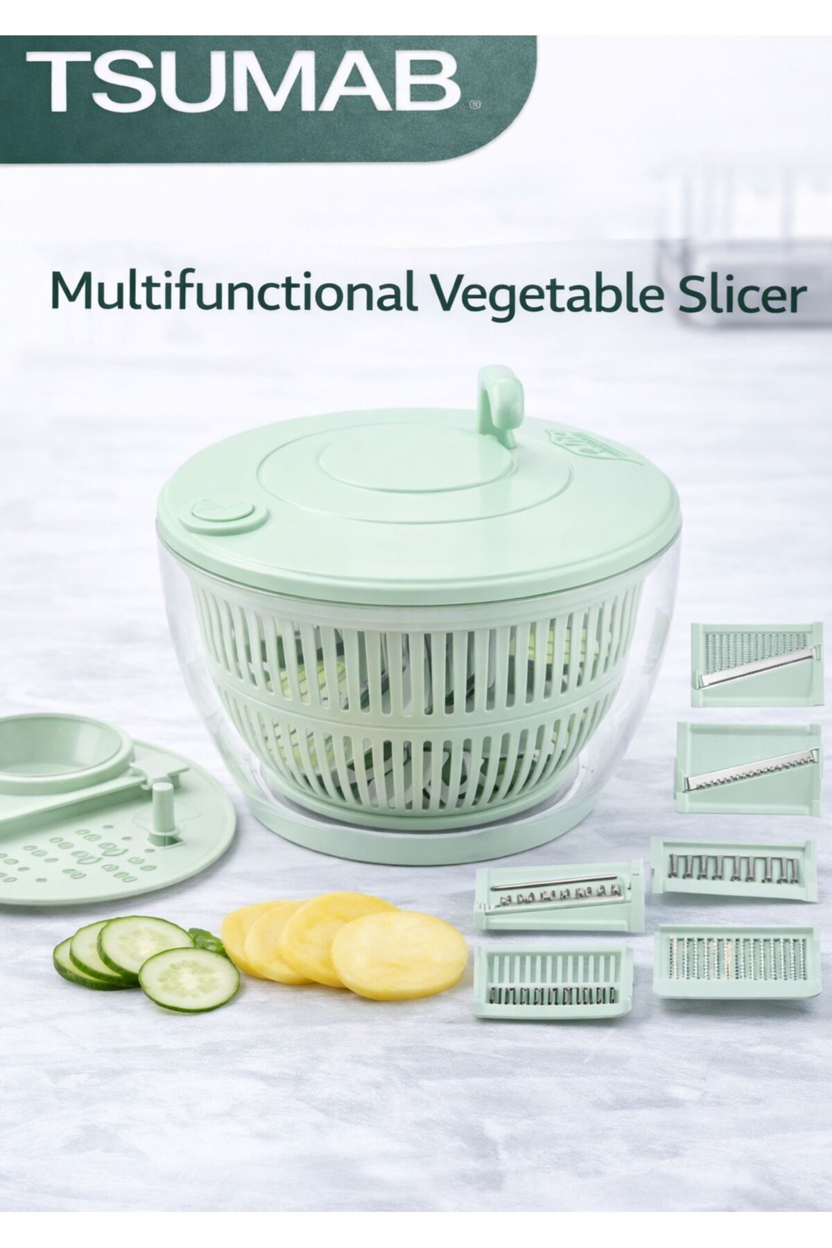 قطاعة خضراوات متعددة الوظائف 5 في 1 بشفرات قابلة ل...