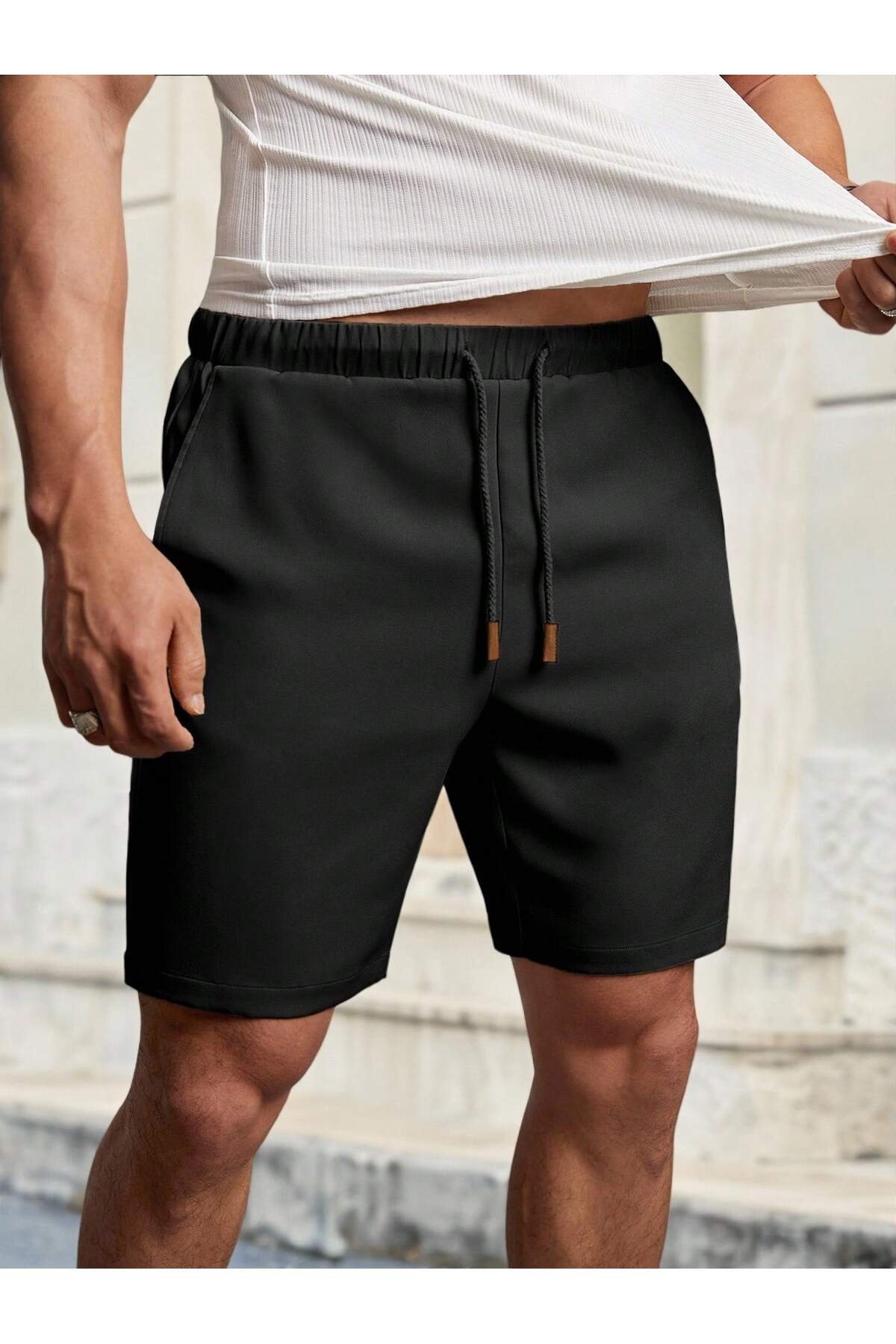 ZİYMO Men's Relaxed Fit Combed Cotton Shorts