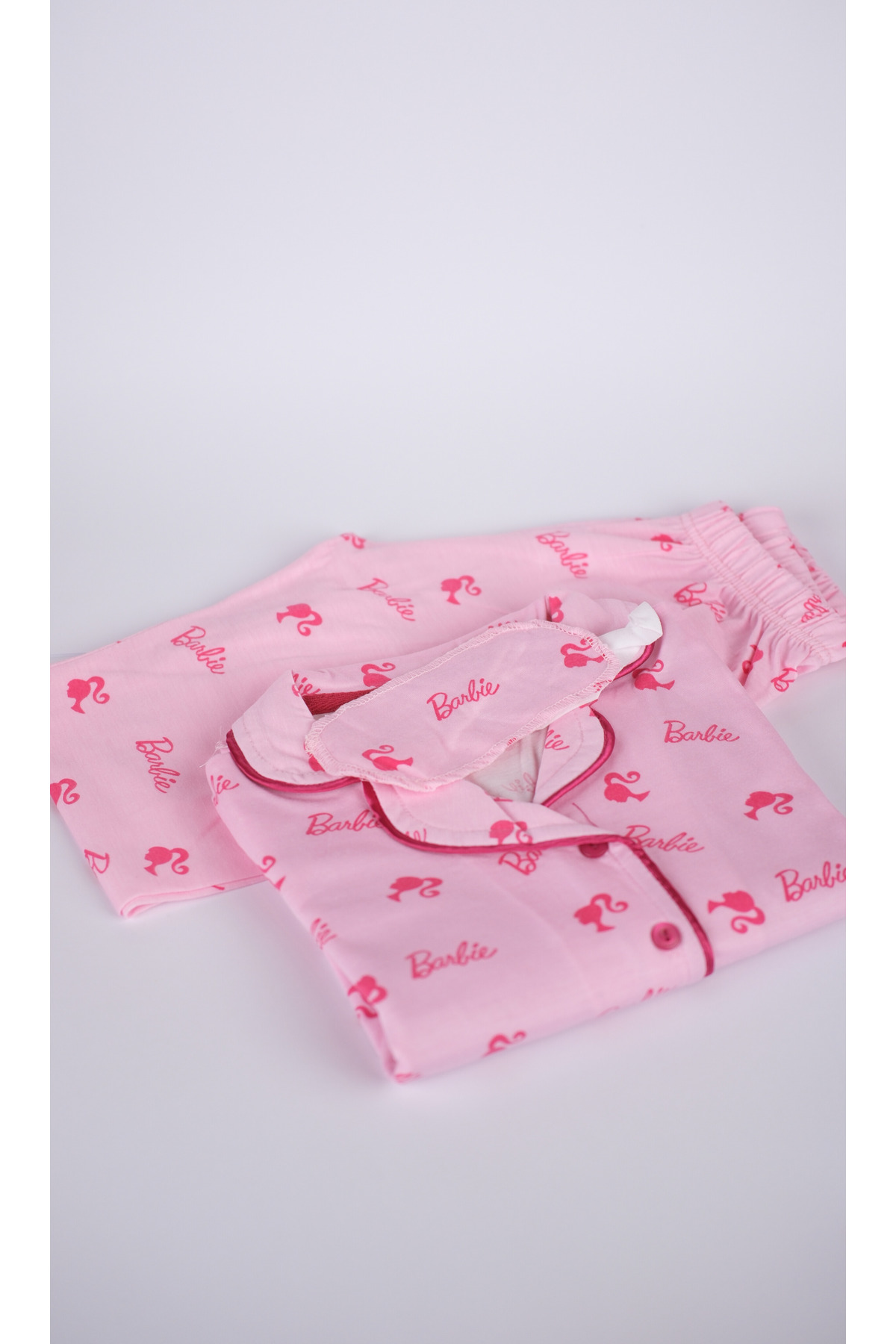 Dimoi Kids Baskılı Önden Düğmeli Uzun Kol Uyku Bantlı Kız Çocuk Pijama Takımı fotoğrafı 2 (önizleme)