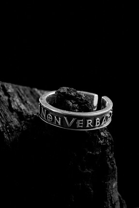 Ricco Jewellery 925 Ayar Gümüş Facta Non Verba Erkek Yüzük