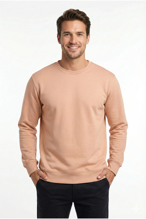 Vagon Moda Evi 2 İplik Compact Kumaş Bisiklet Yaka Düz Sweatshirt