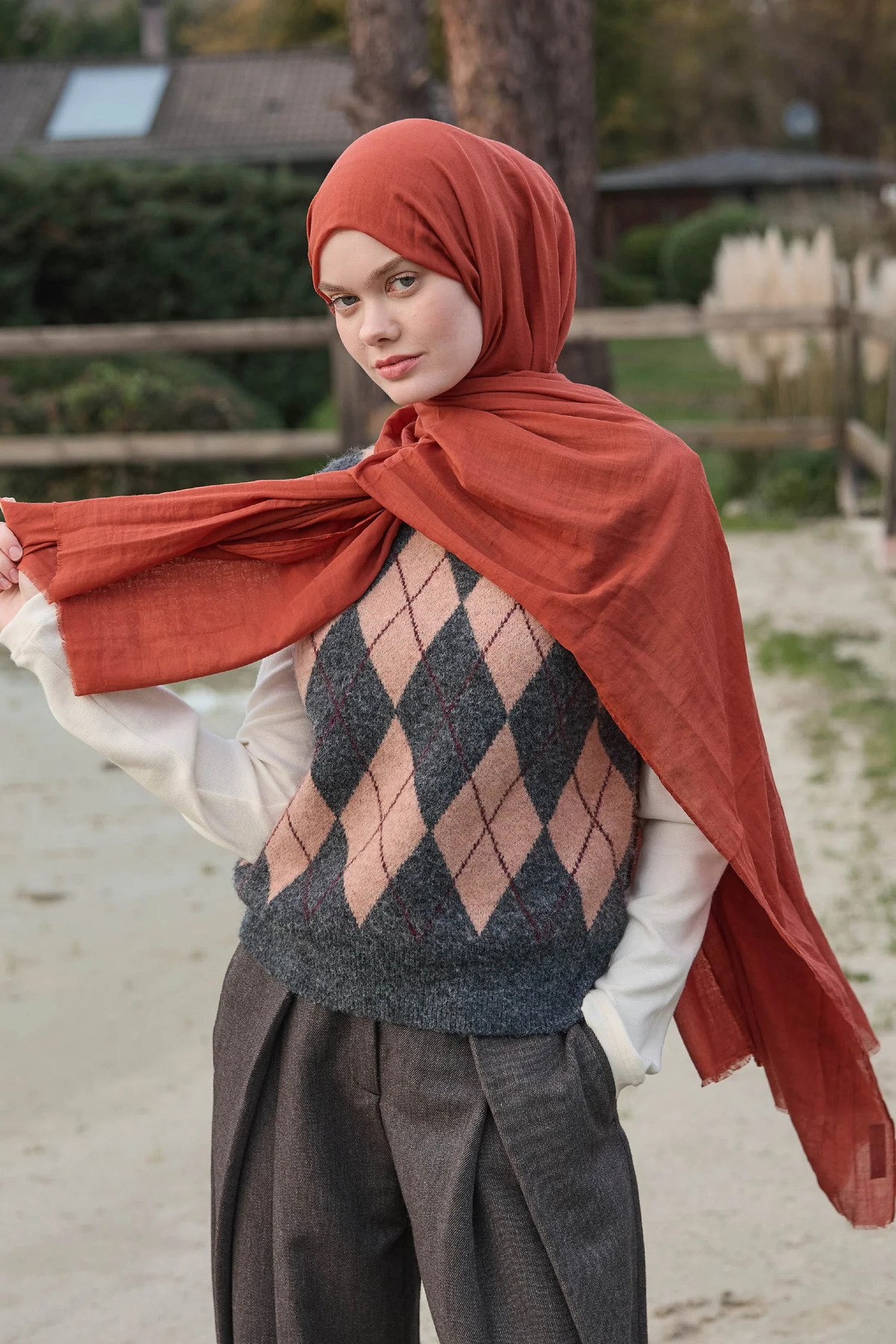 Aya Series Shawl - Tile