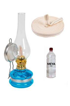 MEYA PİNE Klasik Gaz Lambası Büyük Boy + 250 ML KANDİL YAKITI + 1MT YEDEK FİTİL