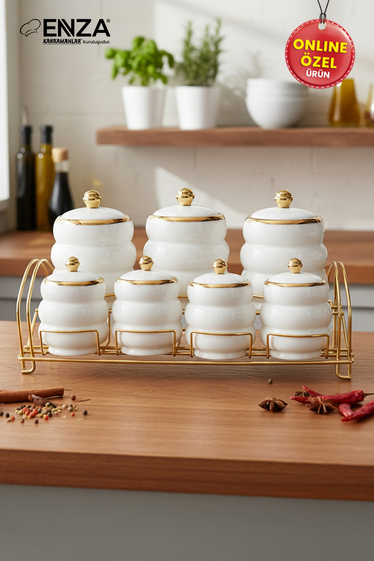 Enza Bulut Standlı Porselen Baharat Takımı 15 Parça - Fiyatı